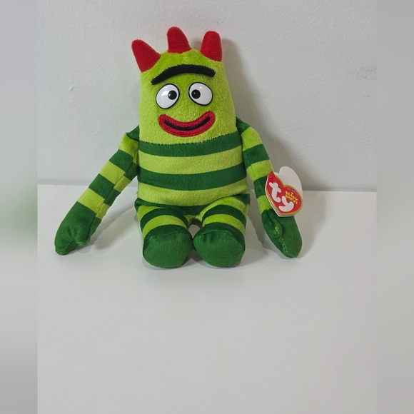Ty Other - Ty Green and Red Striped Stuffed Animal